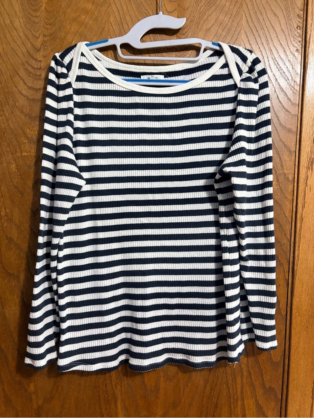 Maurices striped ribbed envelope neck long sleeve tee XL